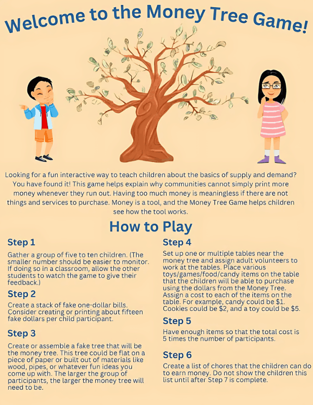 Michael and Hannah Game (pdf): Welcome to the Money Tree Game!
